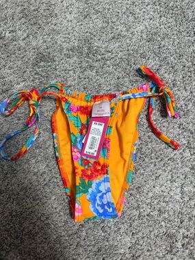NWT Target Floral Orange String Bikini Bottoms size xs